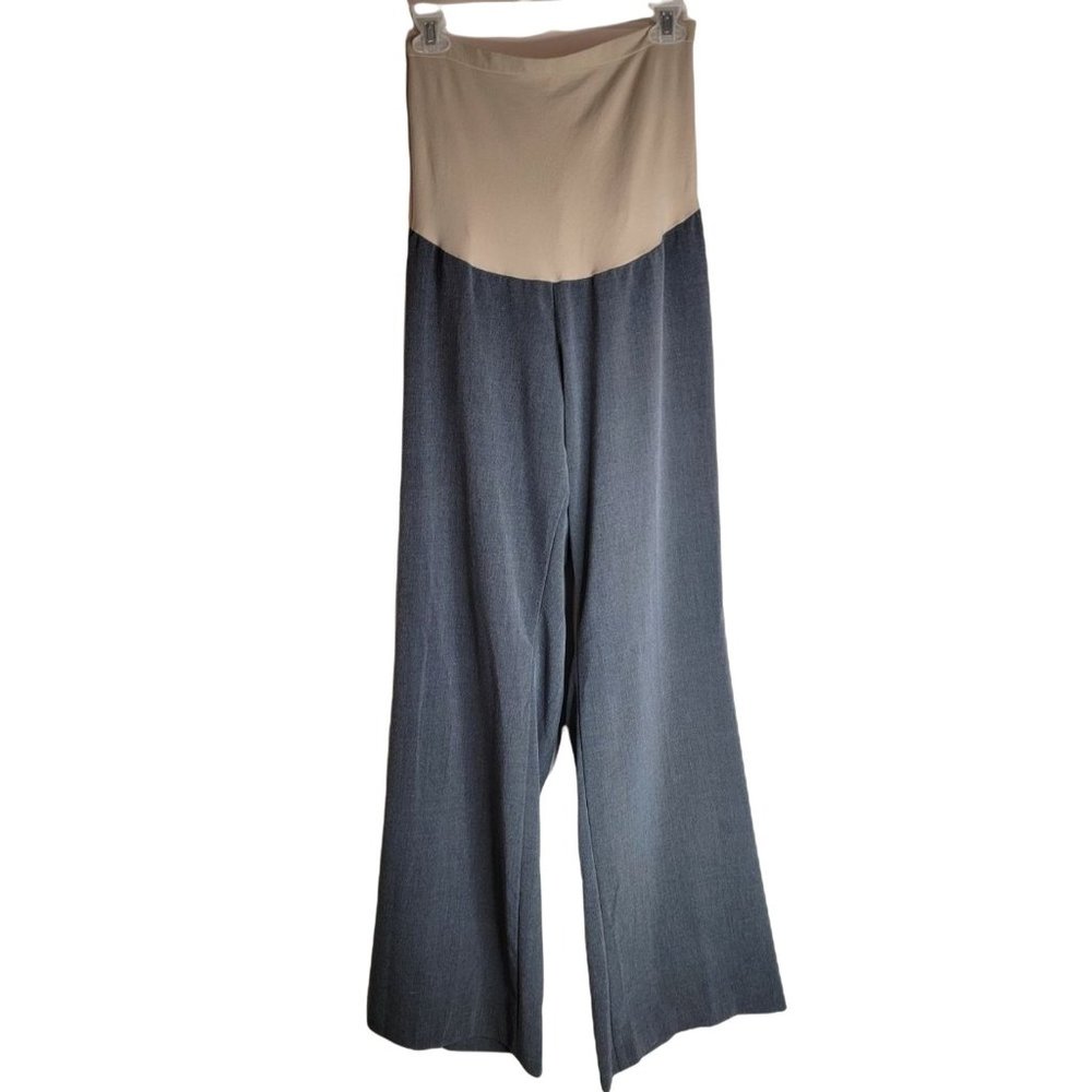 MOTHERHOOD MATERNITY Dark Gray Full Panel Wide Leg Career Dress Pants | Plus 1X